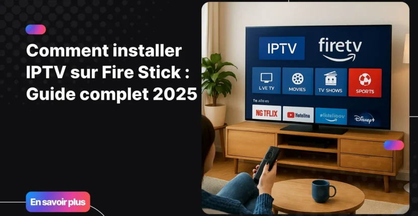 Regarder iptv sur fire stick dans un salon moderne avec Amazon Fire TV Stick