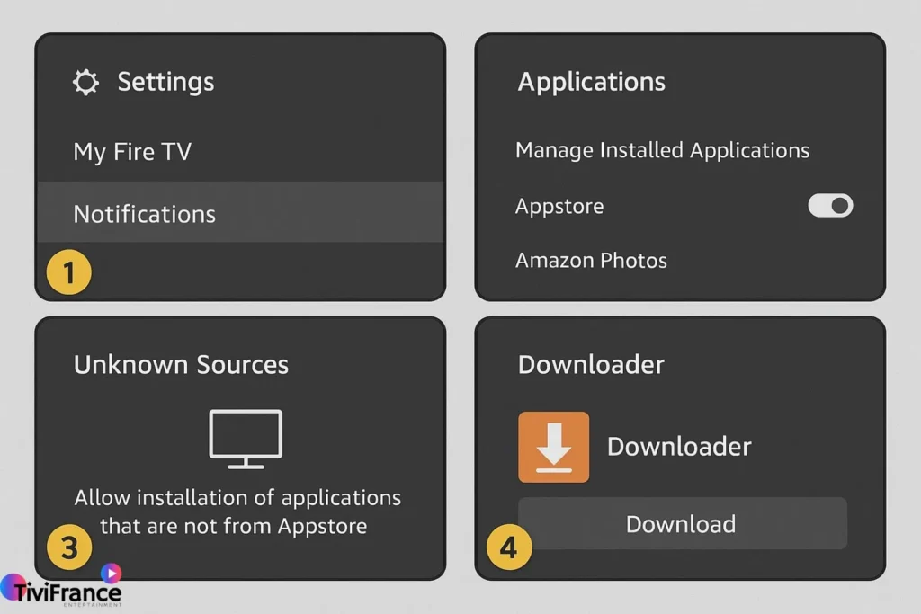 Étapes pour installer iptv sur fire stick via l’application Downloader