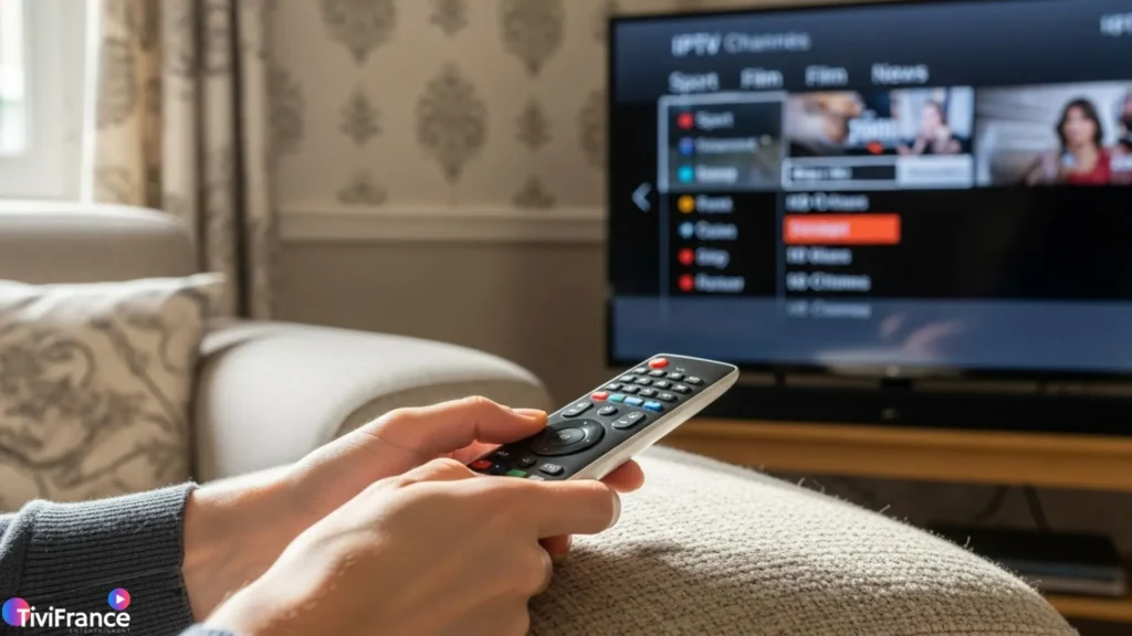 Interface utilisateur après avoir configuré IPTV sur Smart TV.