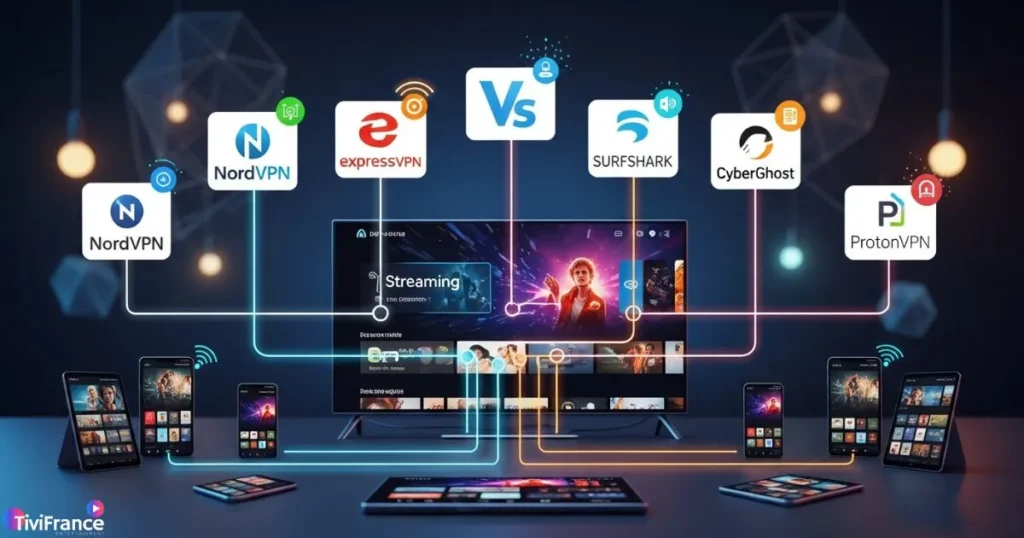 Image illustrant les meilleurs VPN pour IPTV et leur utilisation pour une IPTV sécurisée.