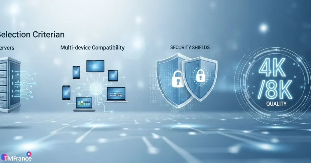 Illustration des critères pour choisir le meilleur abonnement IPTV en 2025