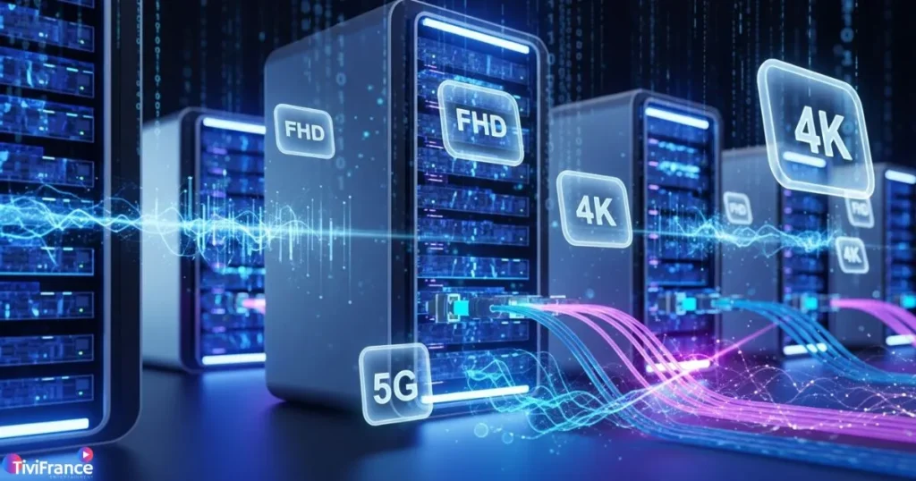 Serveurs IPTV haute performance illustrant un iptv premium France fiable en 2025