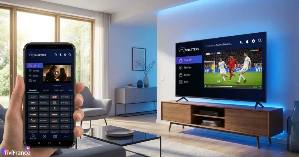 Exemple d’écran montrant comment installer IPTV IPTV Smarters sur smartphone et Smart TV