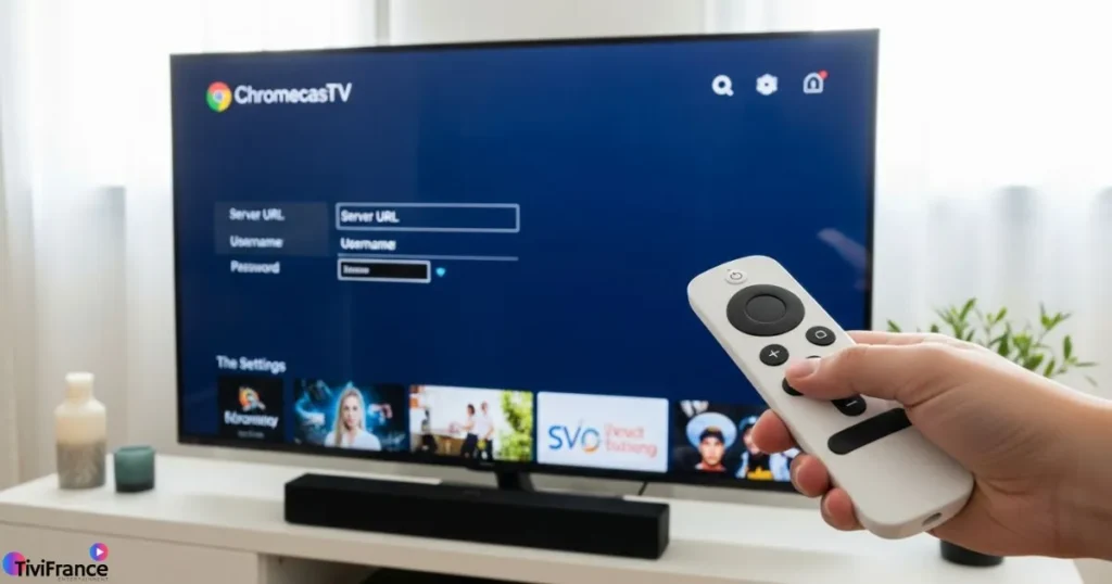 interface configurer iptv chromecast google tv sur grand écran
