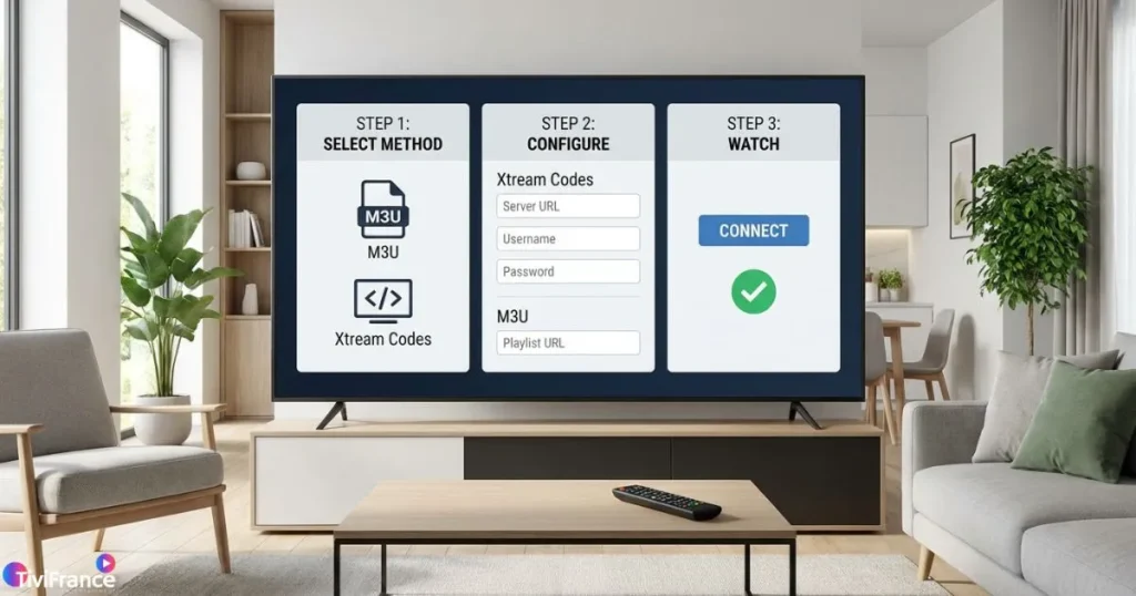 Installation IPTV TV connectée pour abonnement IPTV Smart TV