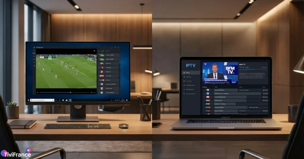 Comparaison IPTV PC Windows et IPTV PC Mac sur ordinateur