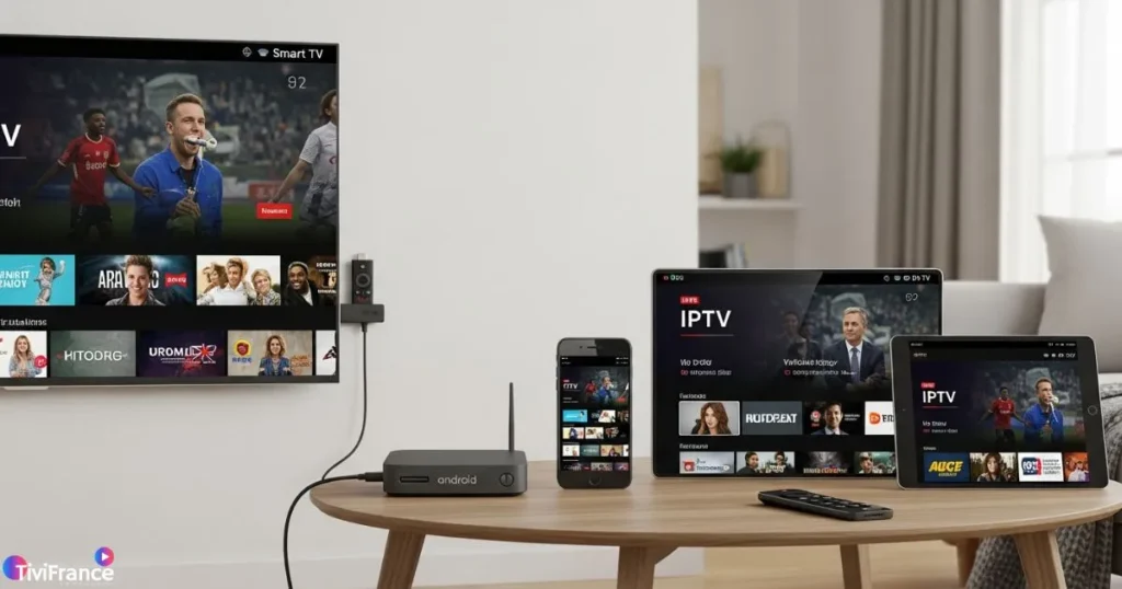 Illustration des appareils compatibles avec un abonnement IPTV France