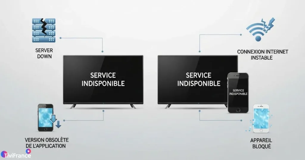 Principales causes d’IPTV Smarters Pro bloqué ou IPTV Smarters Pro erreur