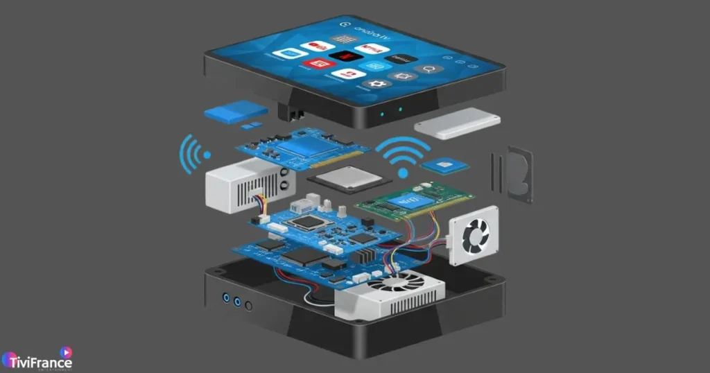 fonctionnement interne d’un boîtier IPTV WiFi sans câble connecté en WiFi