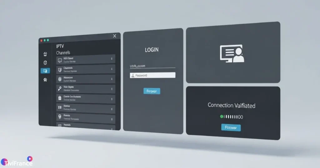 Schéma visuel expliquant le fonctionnement d’un code IPTV rapide pour une activation IPTV simple et sécurisée