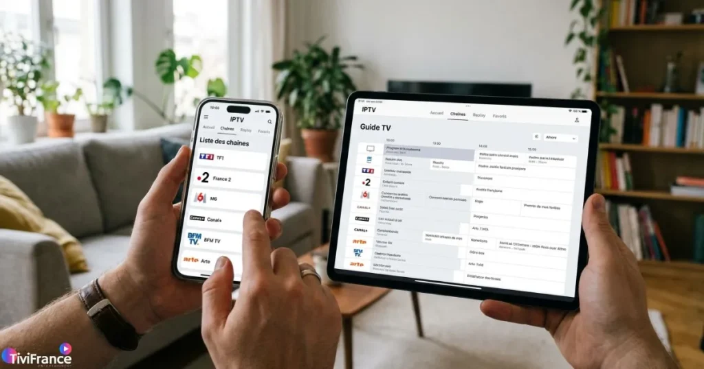 Utilisation d’une application IPTV sur smartphone pour regarder IPTV chaînes françaises HD