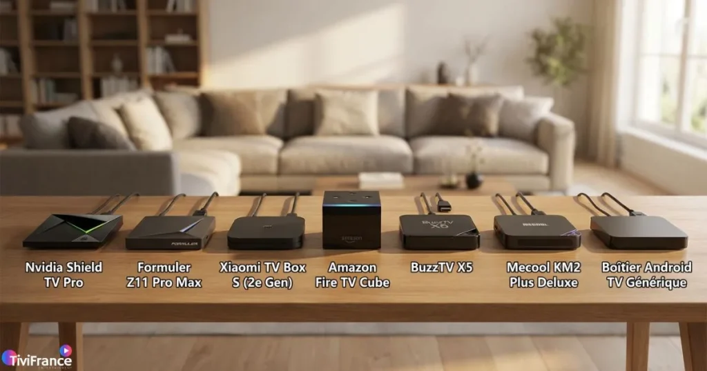Comparatif visuel des meilleurs boitiers pour IPTV compatibles avec les applications et services 2026