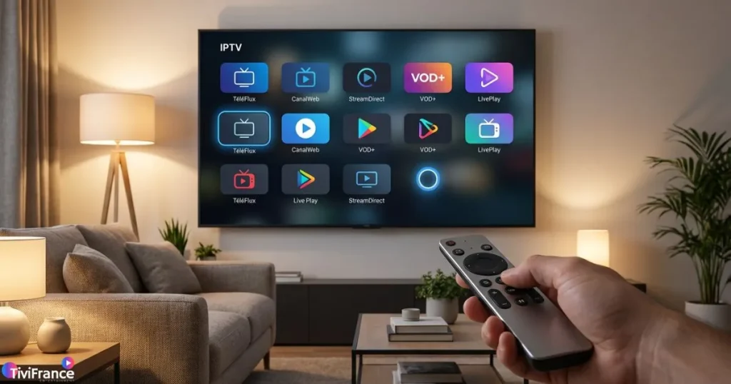 Interface d’application IPTV pour corriger un IPTV ne charge pas