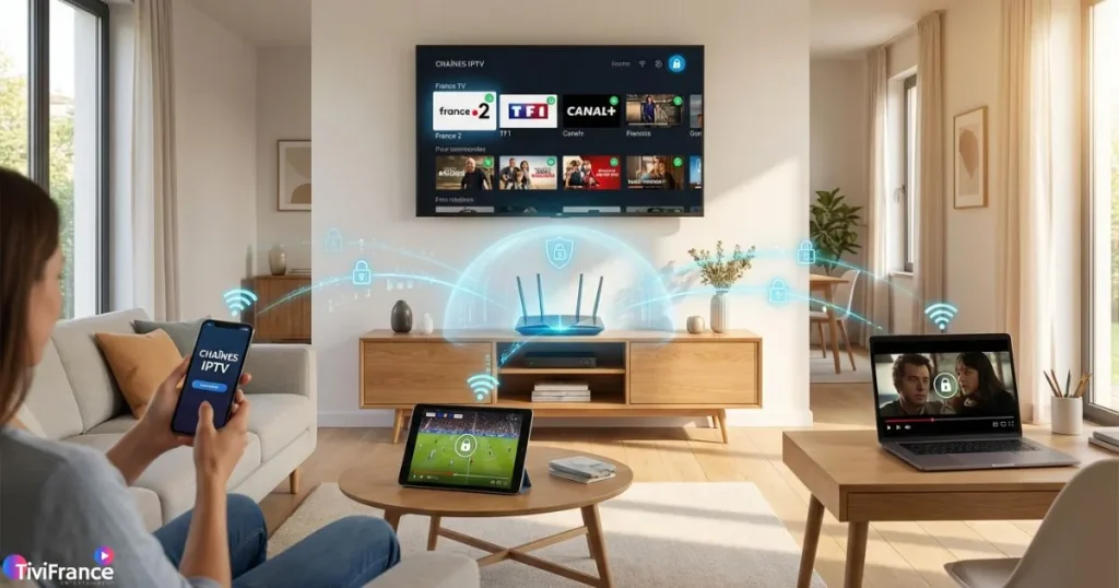 Protection multi-appareils avec VPN IPTV pour un abonnement IPTV sécurisé à la maison