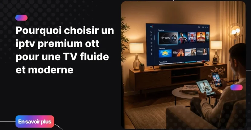 Expérience TV moderne et fluide avec iptv premium ott sur plusieurs écrans