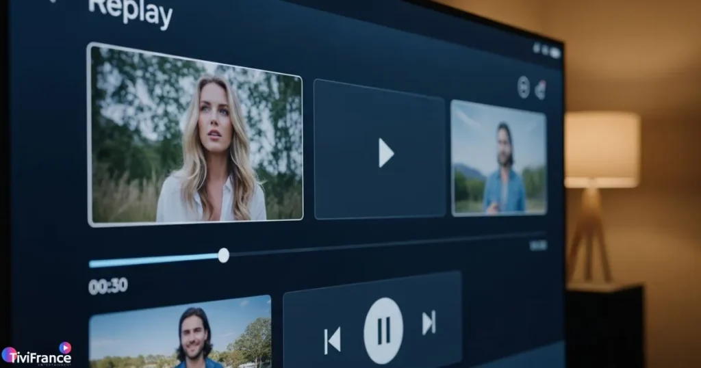 Interface de replay tv iptv sur écran connecté pour revoir ses émissions facilement
