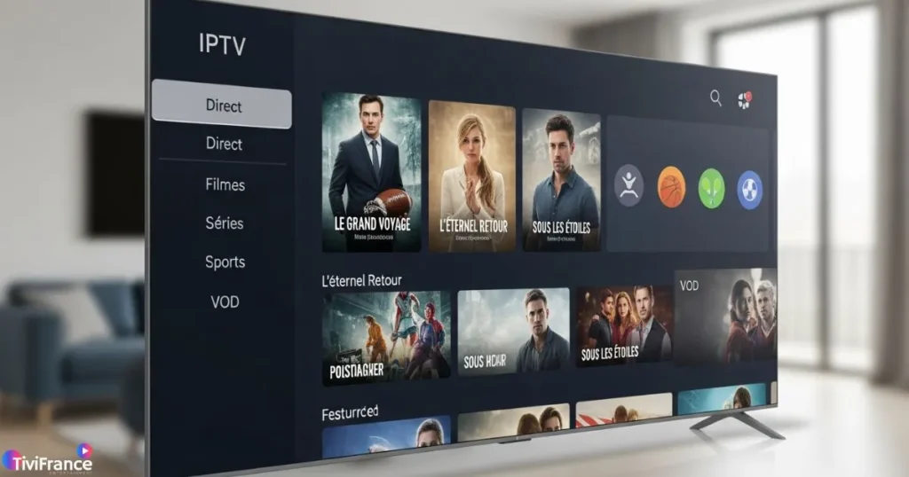 Interface intuitive d’un abonnement iptv premium sur Smart TV