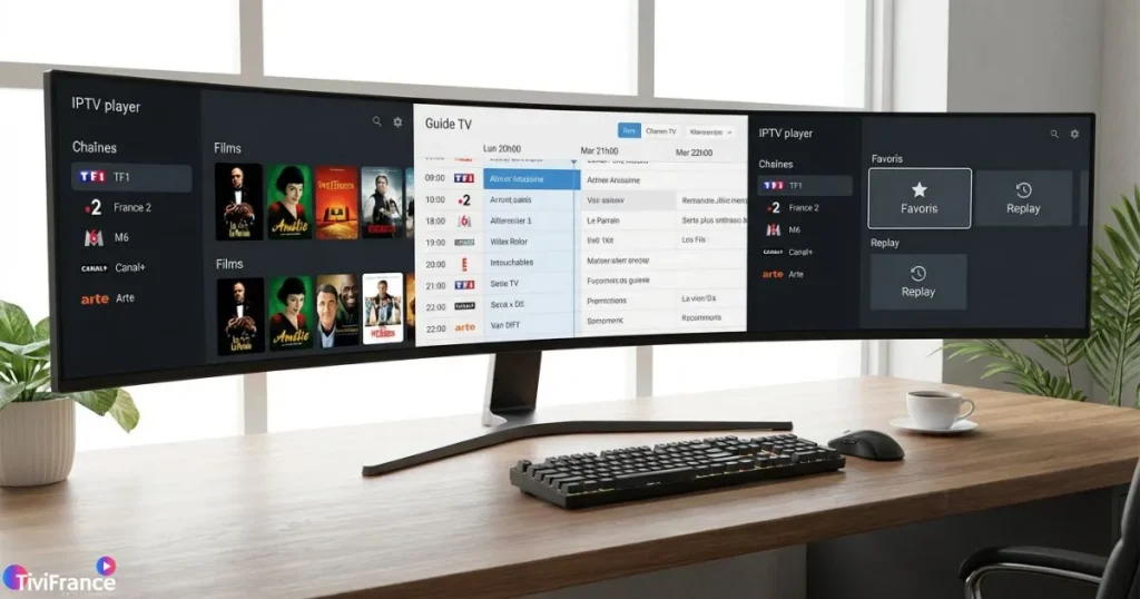 Comparaison de plusieurs IPTV Player PC affichés sur un écran d’ordinateur