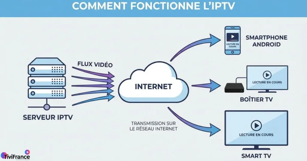 fonctionnement d’une application iptv gratuite android avec flux IPTV