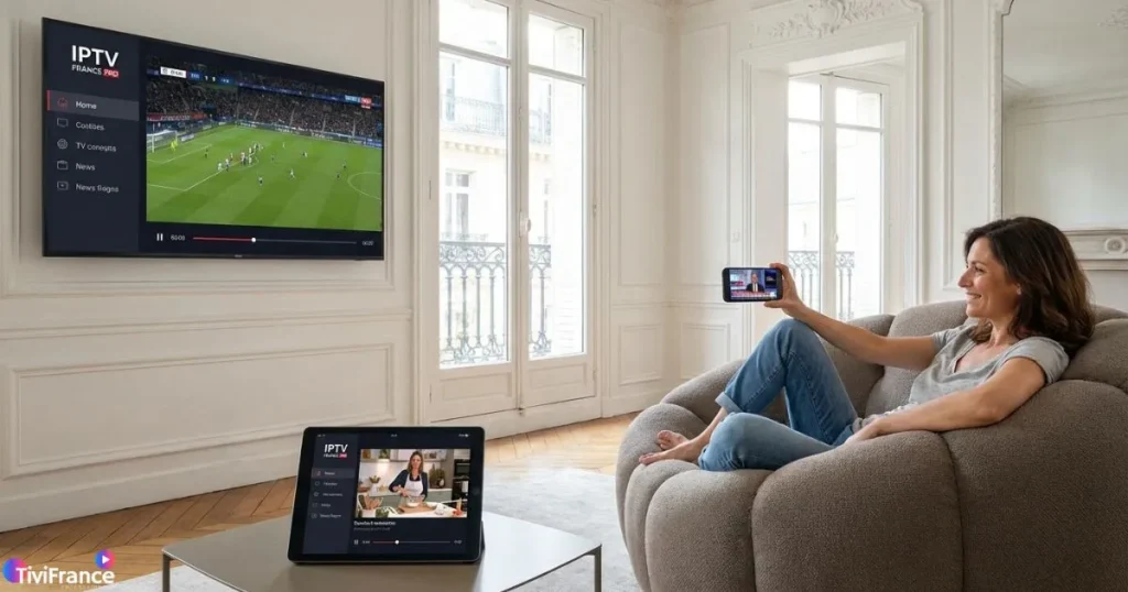 lecteur IPTV compatible utilisé sur plusieurs appareils au quotidien