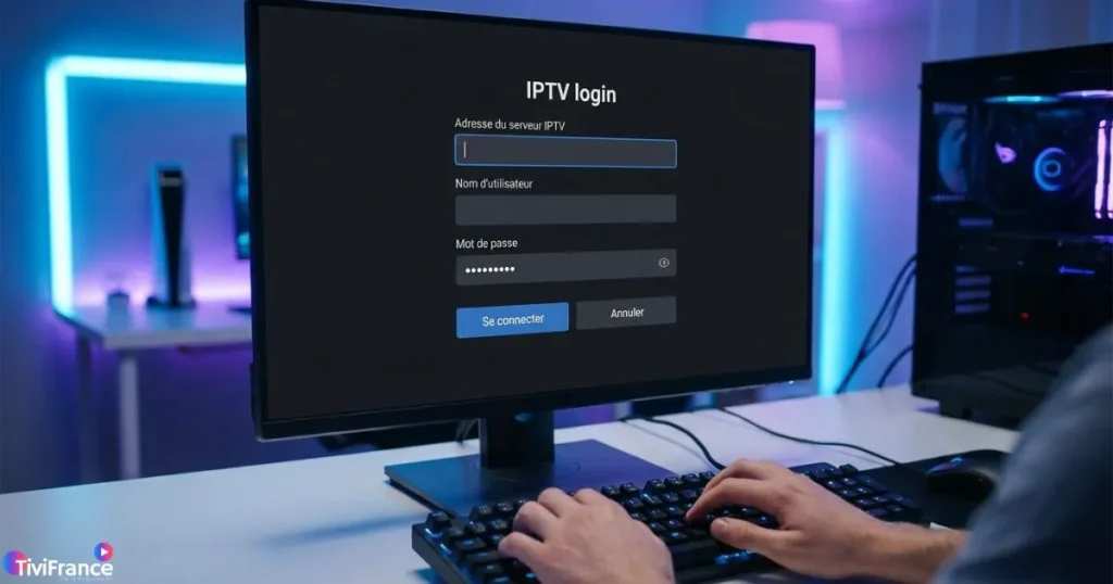 identifiants iptv et code iptv smarters sur écran de connexion