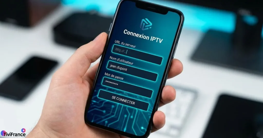 écran pour configurer xtream player avec xtream codes login iptv