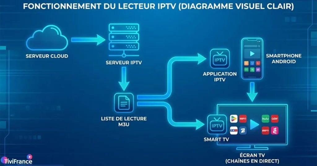 fonctionnement d’un lecteur IPTV gratuit avec playlist M3U sur Smart TV