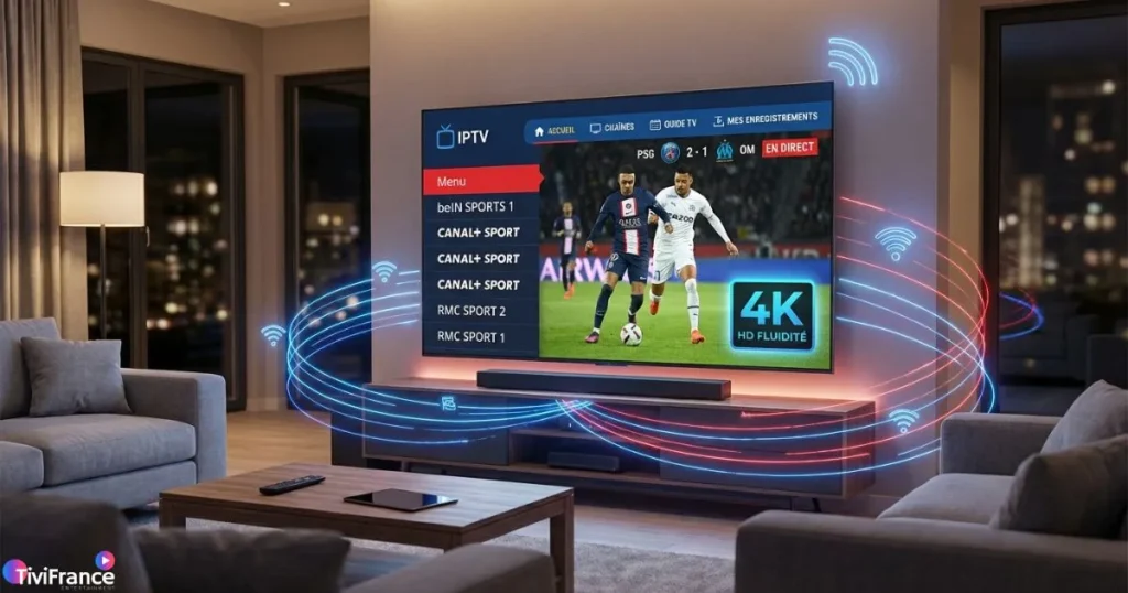 iptv haute qualité france pendant un match en streaming fluide