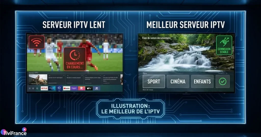 comparaison entre iptv instable et meilleur serveur iptv france