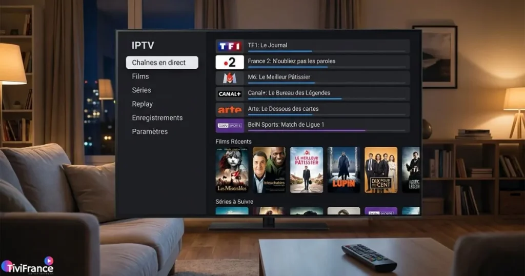 interface IPTV après configuration du code iptv smarters