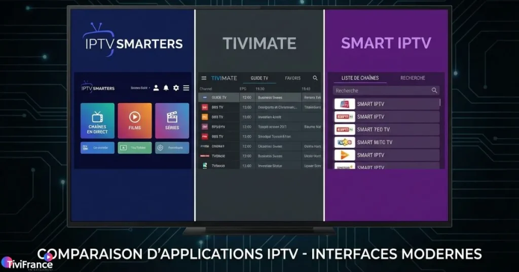 comparatif appli iptv smart tv et android app moderne