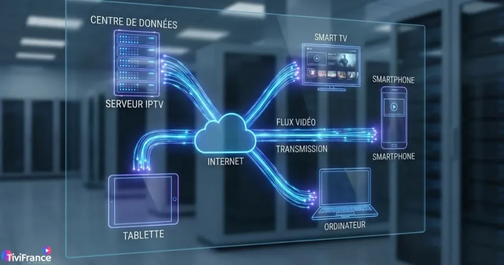 fonctionnement d’un serveur iptv diffusant les chaînes vers plusieurs appareils