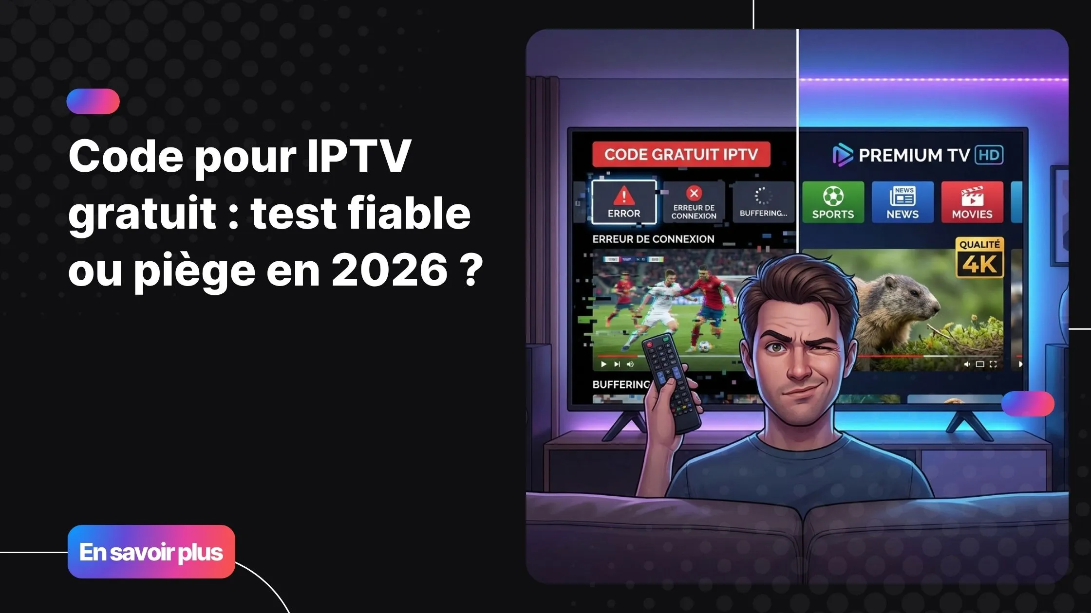 code pour iptv gratuit comparé à une solution IPTV stable et fiable