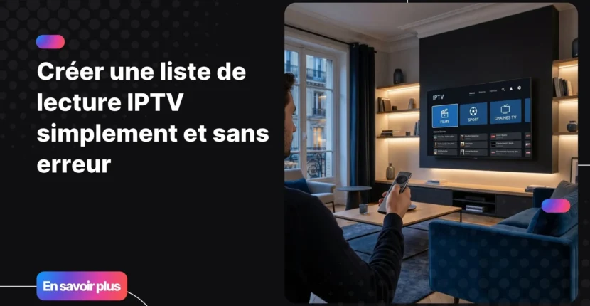 liste de lecture iptv affichée sur une smart TV moderne