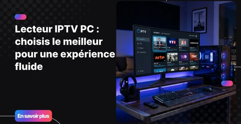 lecteur iptv pc sur ordinateur avec interface moderne et fluide