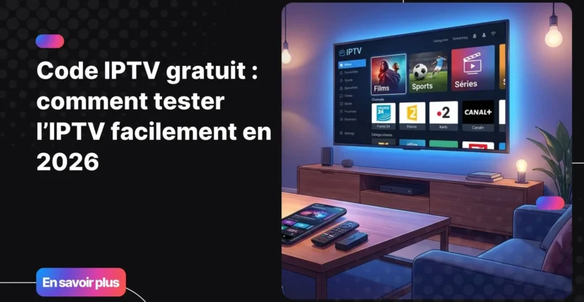 code iptv gratuit utilisé sur Smart TV avec applications IPTV modernes