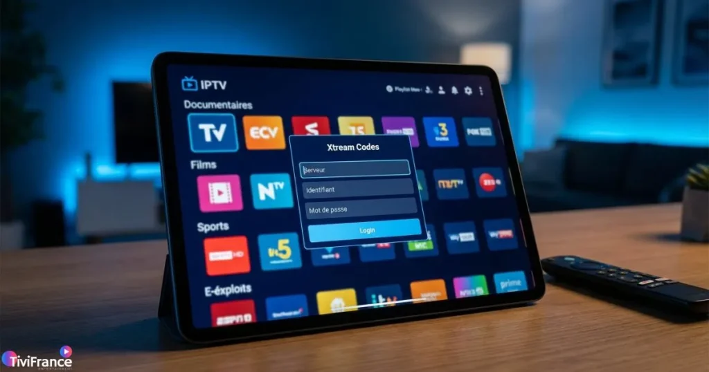 connexion code xtream iptv gratuit dans une application IPTV
