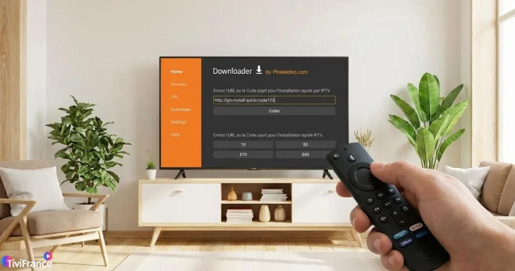 utilisation downloader codes list iptv sur Fire Stick
