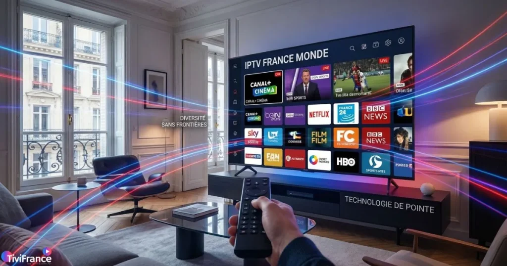 meilleure iptv avec chaînes films et sport sur interface IPTV moderne