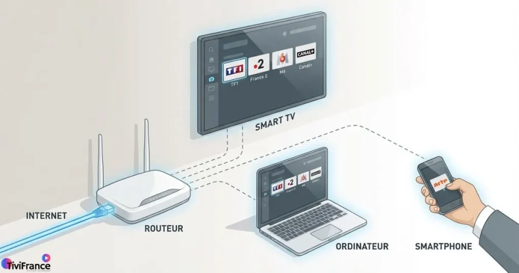 Fonctionnement clair d’un france iptv abonnement via Internet