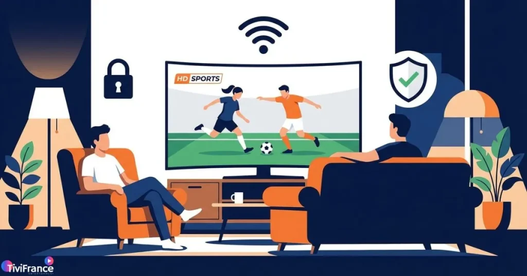 Protection IPTV active - utilisateur profitant d'un streaming fluide sans coupure