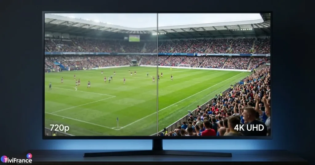 Comparaison qualité streaming 4K IPTV versus HD sur grand écran