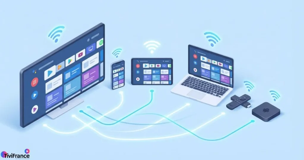 Compatibilité IPTV multi appareils - smartphone tablette Smart TV et box Android