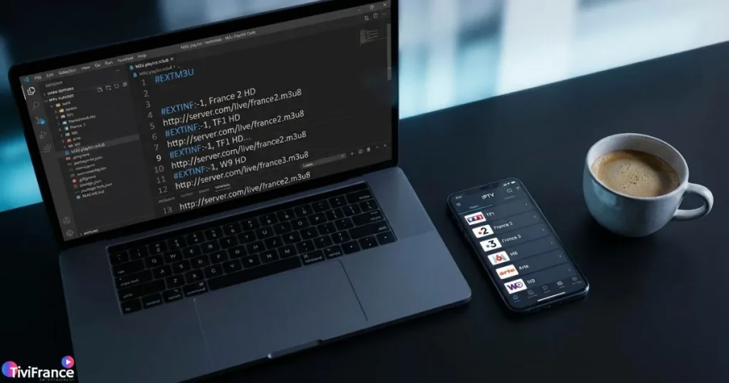Lien IPTV fiable sur ordinateur et smartphone - interface M3U et playlist IPTV