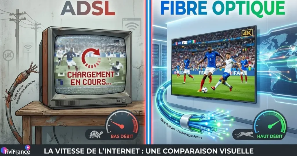 Comparatif fibre vs ADSL IPTV - qualité streaming et stabilité de connexion