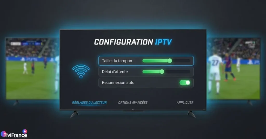 Config IPTV optimisée sur lecteur TiviMate - paramètres buffer et reconnexion automatique