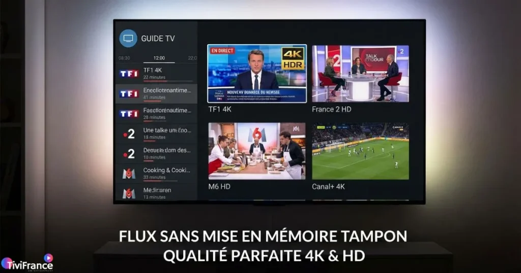 iptv sans coupure avec streaming fluide sur télévision moderne