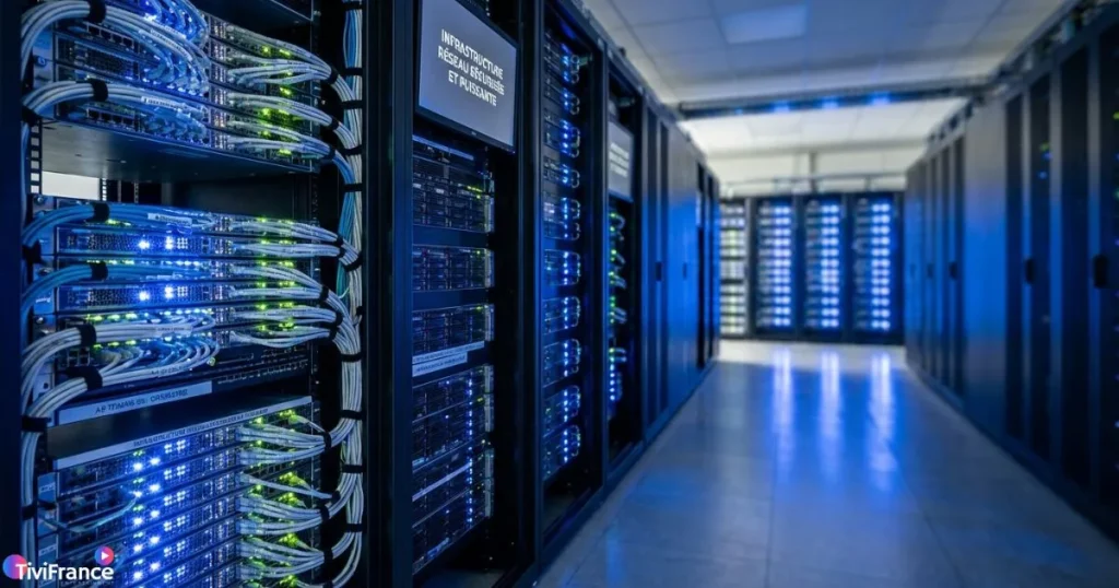 Serveur IPTV rapide dans un datacenter avec connexions réseau haute vitesse