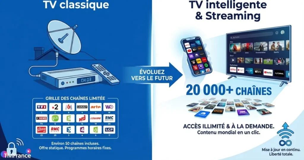 Comparatif IPTV vs streaming classique pour un abonnement IPTV France