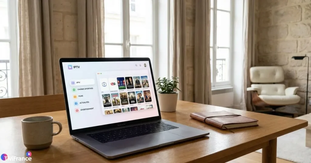 IPTV macOS avec navigation fluide entre les chaînes et contenus